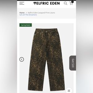 Aelfric Eden Leopard Print Jeans NEW!!